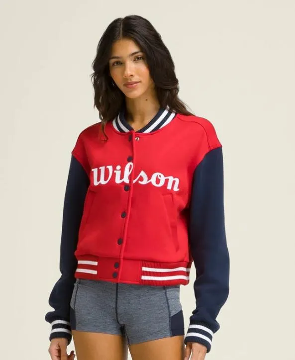Jackets and Vests Women Wilson Hudson Cropped Varsity Bomber Wilson Red