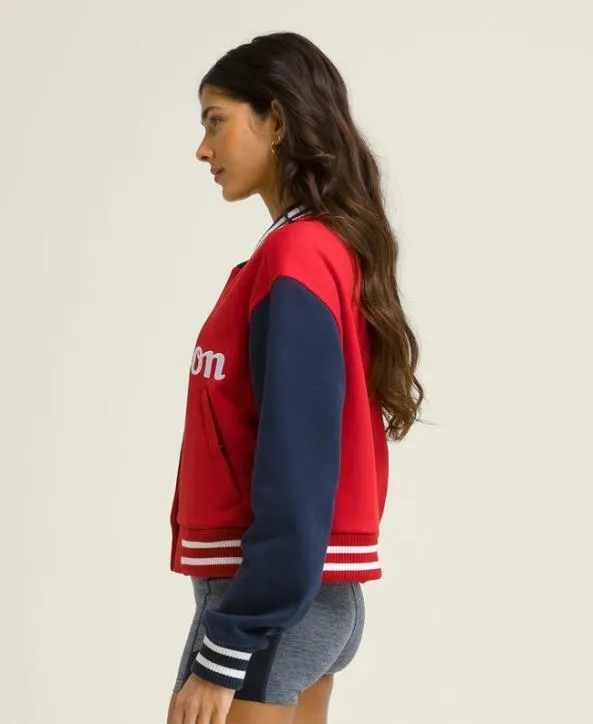 Jackets and Vests Women Wilson Hudson Cropped Varsity Bomber Wilson Red