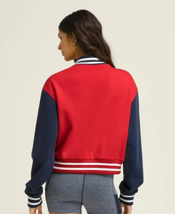 Jackets and Vests Women Wilson Hudson Cropped Varsity Bomber Wilson Red