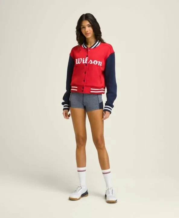 Jackets and Vests Women Wilson Hudson Cropped Varsity Bomber Wilson Red