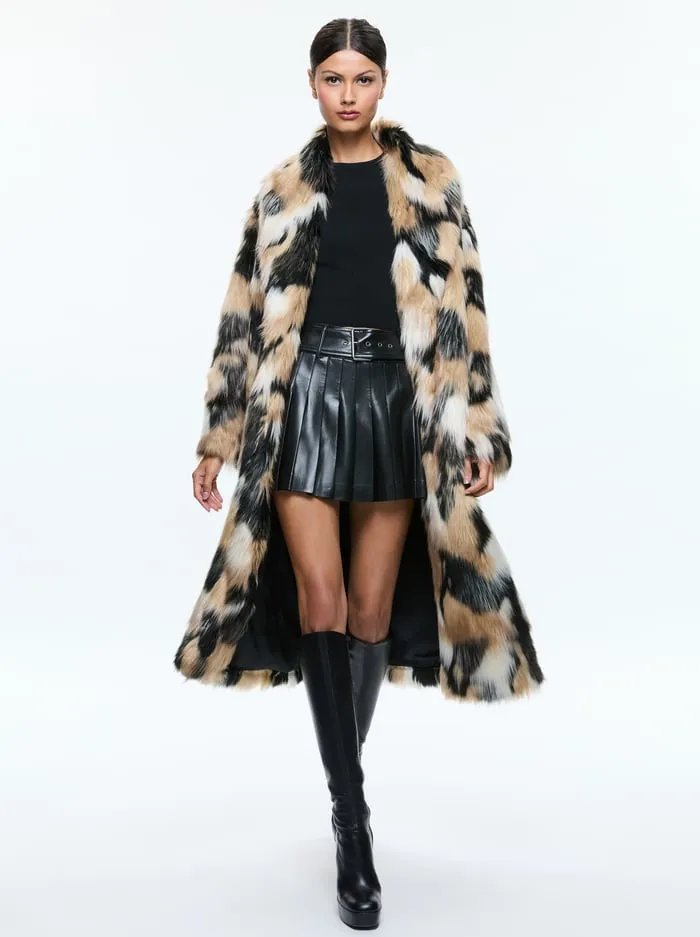 Jackets Coats Women Alice Olivia Yetta Faux Fur Coat Blackmulti