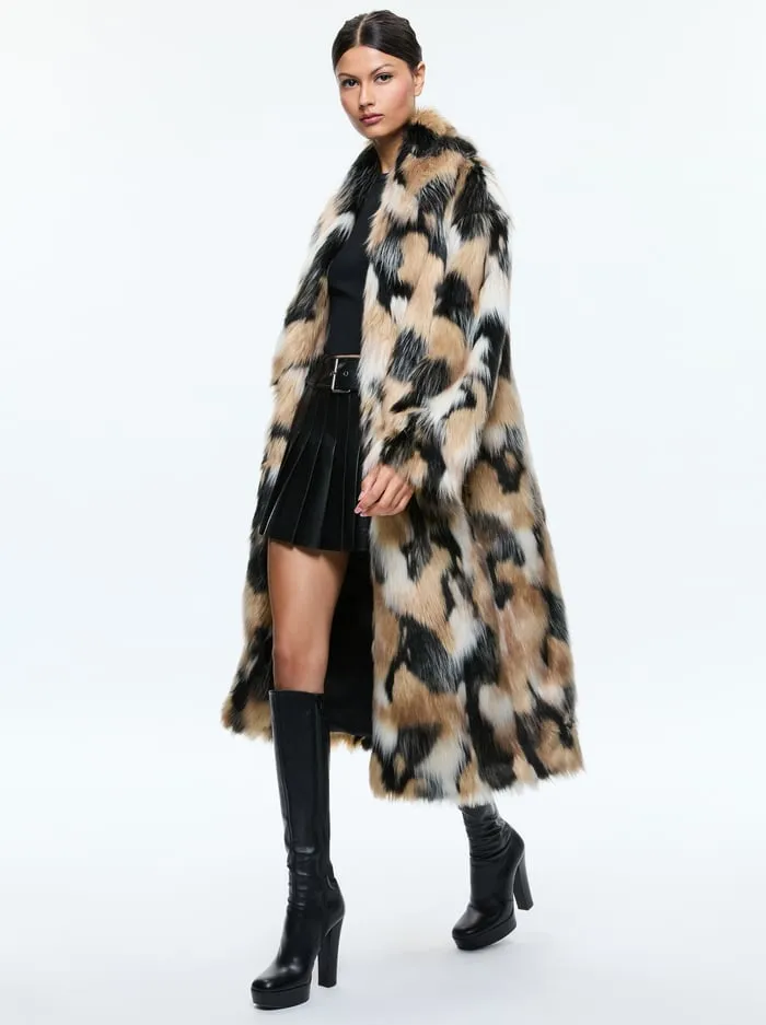 Jackets Coats Women Alice Olivia Yetta Faux Fur Coat Blackmulti