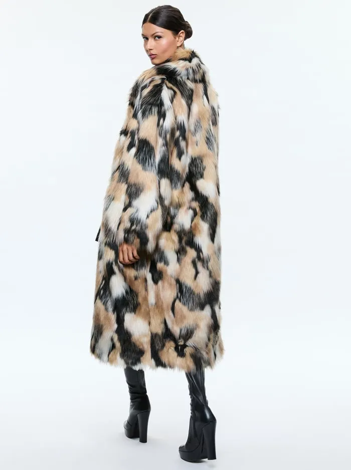 Jackets Coats Women Alice Olivia Yetta Faux Fur Coat Blackmulti