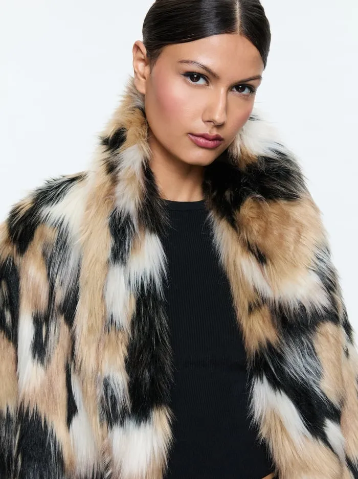 Jackets Coats Women Alice Olivia Yetta Faux Fur Coat Blackmulti