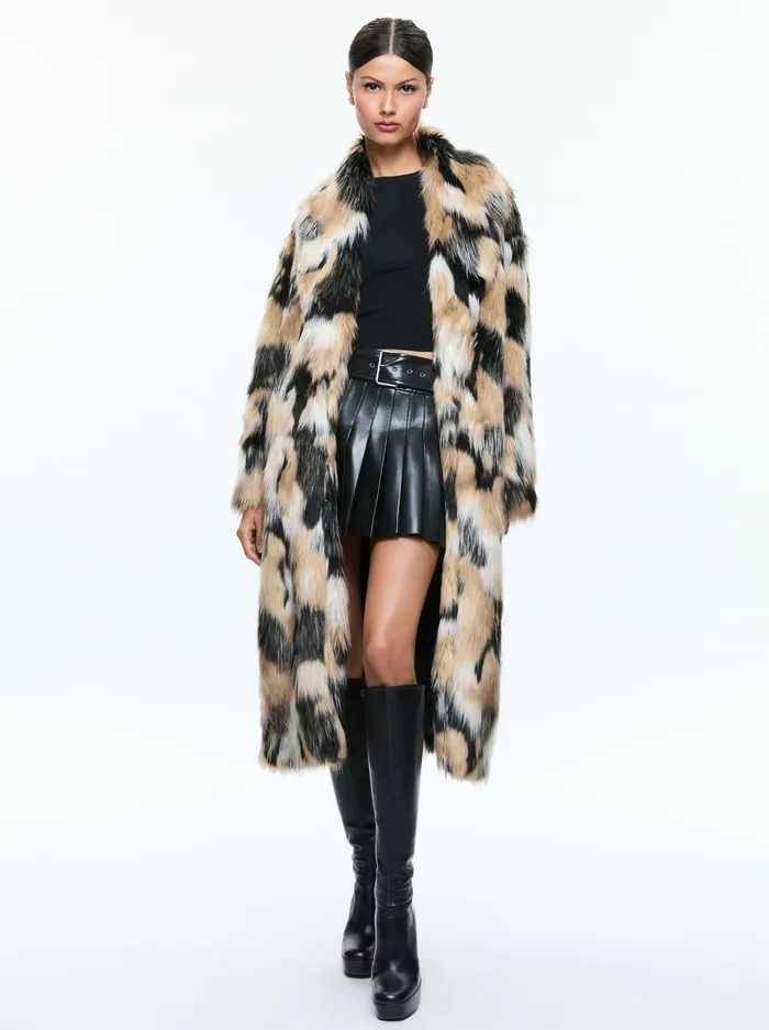Jackets Coats Women Alice Olivia Yetta Faux Fur Coat Blackmulti