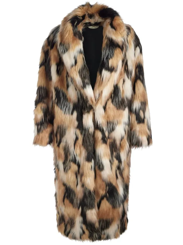 Jackets Coats Women Alice Olivia Yetta Faux Fur Coat Blackmulti