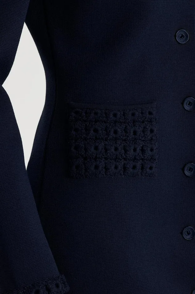 Jackets Women Scanlan Theodore CREPE KNIT DAISY COAT Navy