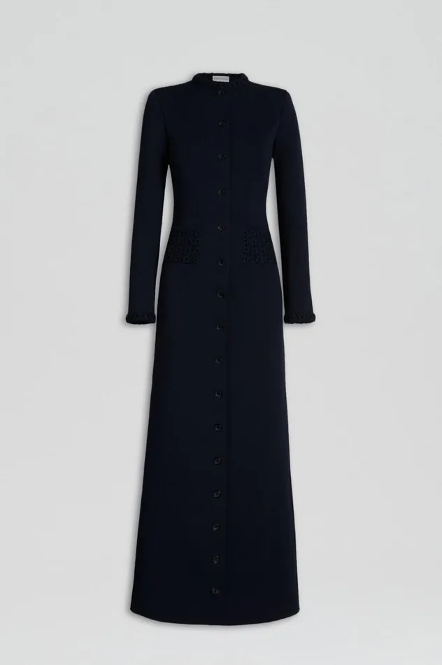 Jackets Women Scanlan Theodore CREPE KNIT DAISY COAT Navy