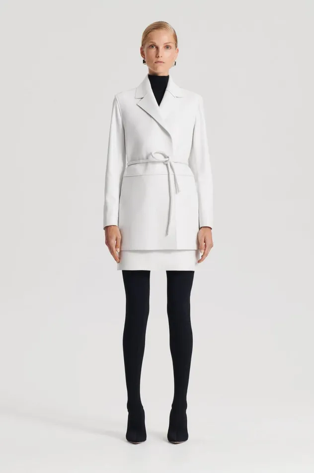Jackets Women Scanlan Theodore LEATHER BONDED JACKET White