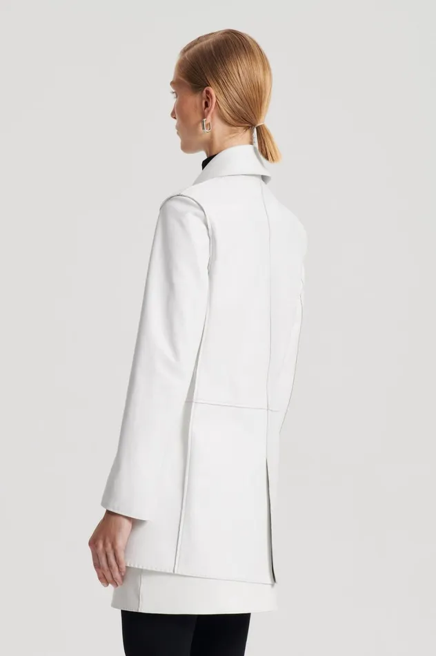 Jackets Women Scanlan Theodore LEATHER BONDED JACKET White