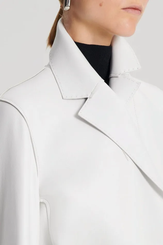Jackets Women Scanlan Theodore LEATHER BONDED JACKET White