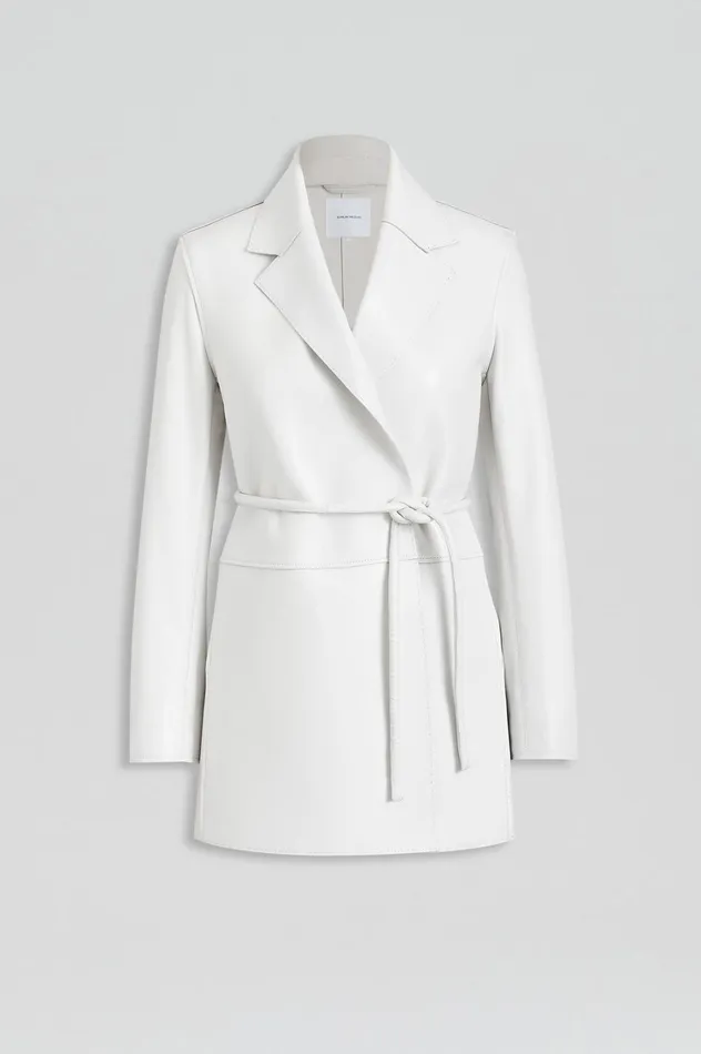 Jackets Women Scanlan Theodore LEATHER BONDED JACKET White