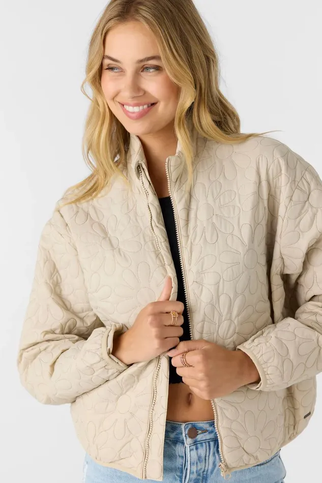 JAXSON LIGHTWEIGHT QUILTED JACKET Cement Women O039NEILL Clothing