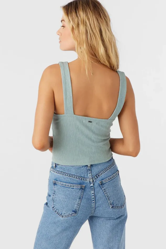JAYDE TWIST KNIT TANK TOP Silver Blue Women O039NEILL Collections