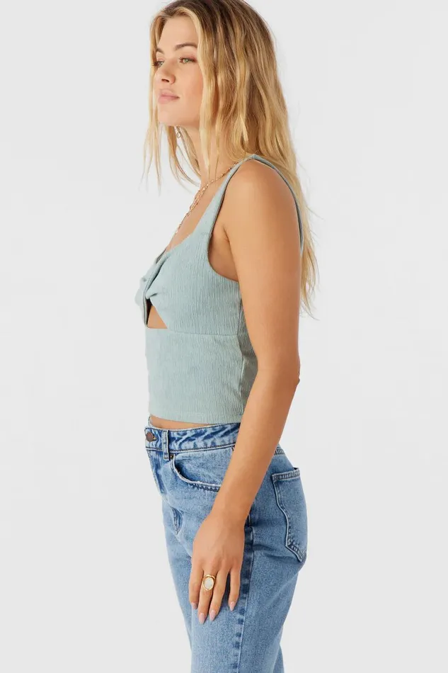 JAYDE TWIST KNIT TANK TOP Silver Blue Women O039NEILL Collections