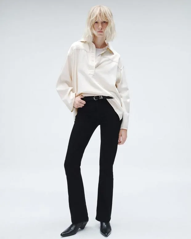Jeans Women Rag and Bone Peyton Bootcut Jean High Stretch Denim Black
