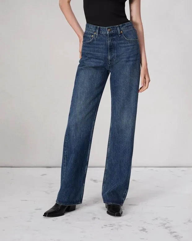 Jeans Women Rag and Bone Shea Relaxed Straight Jean Lightweight Rigid Denim Adeline