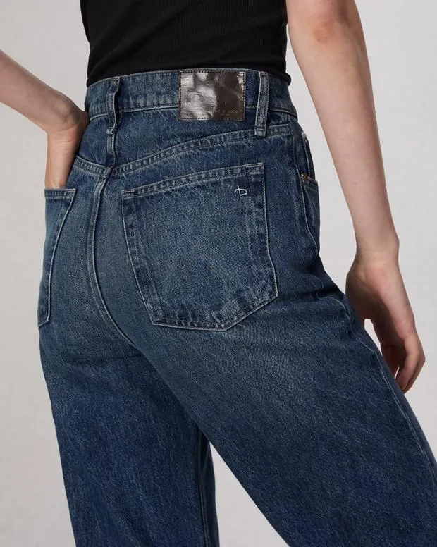 Jeans Women Rag and Bone Shea Relaxed Straight Jean Lightweight Rigid Denim Adeline