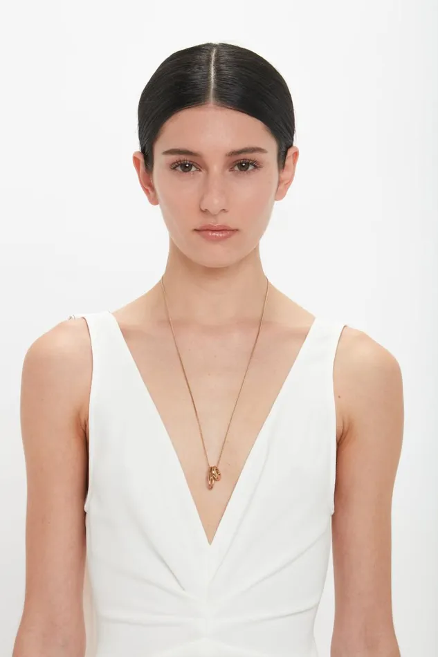 Jewellery Women Victoria Beckham Exclusive Absract Charm Necklace In Light Gold Jewellery Women Victoria Beckham Exclusive Absract Charm Necklace In Light Gold