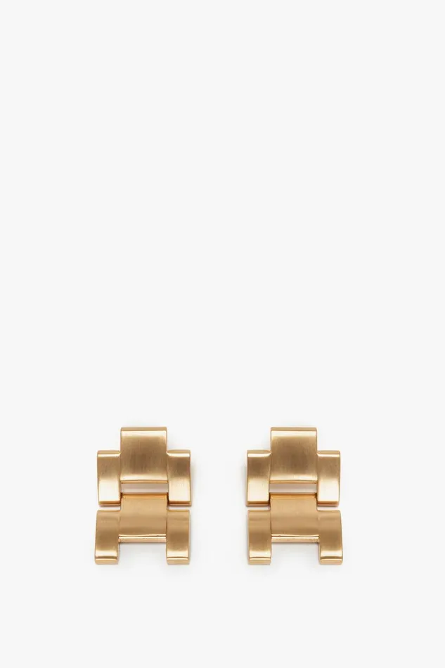 Jewellery Women Victoria Beckham Exclusive Jumbo Chain Earrings In Brushed Gold