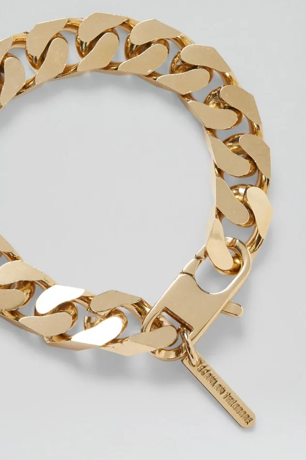 Jewelry Women Scanlan Theodore CHUNKY FLAT CHAIN BRACELET Lightgold