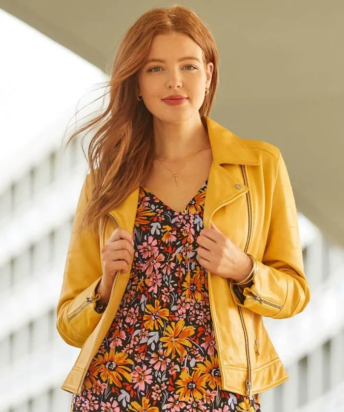 Joe Browns Coats and Jackets Women Kiara Leather Jacket Yellow Joe Browns Coats and Jackets Women Kiara Leather Jacket Yellow