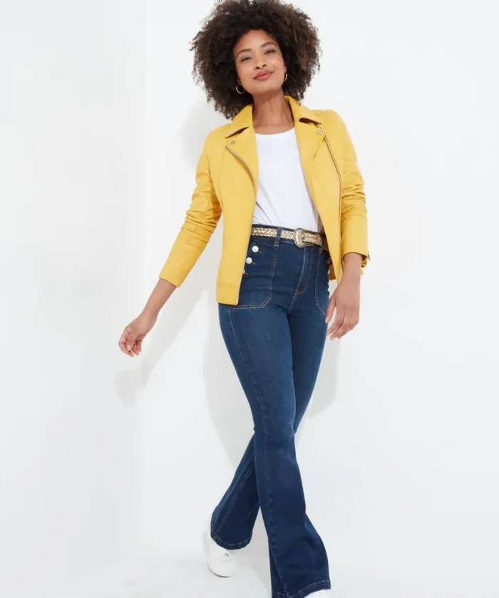 Joe Browns Coats and Jackets Women Kiara Leather Jacket Yellow Joe Browns Coats and Jackets Women Kiara Leather Jacket Yellow