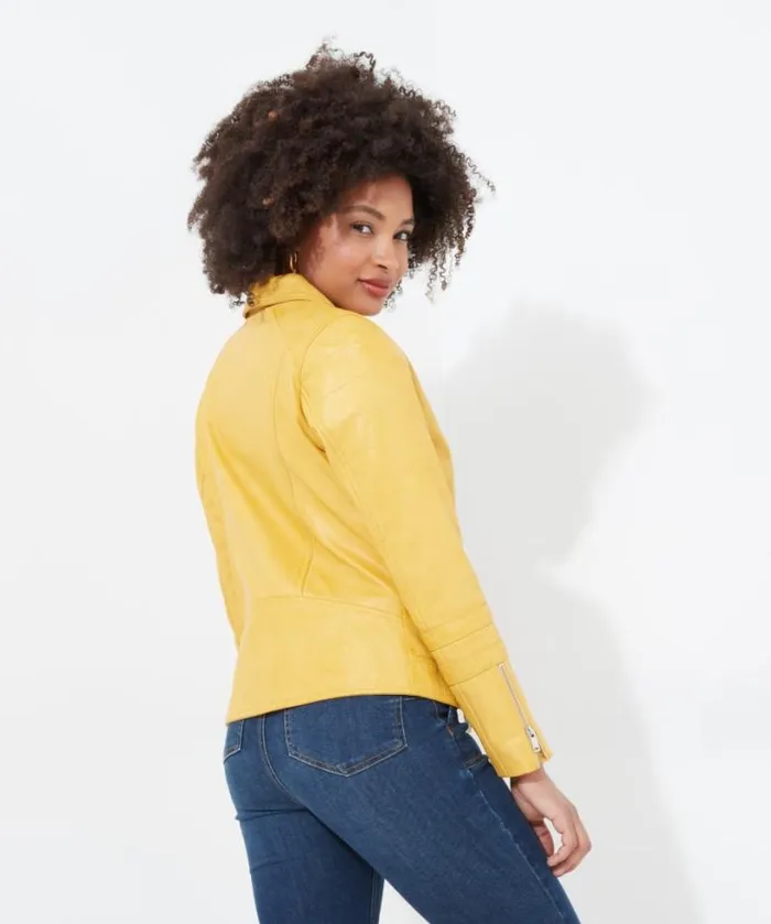Joe Browns Coats and Jackets Women Kiara Leather Jacket Yellow Joe Browns Coats and Jackets Women Kiara Leather Jacket Yellow