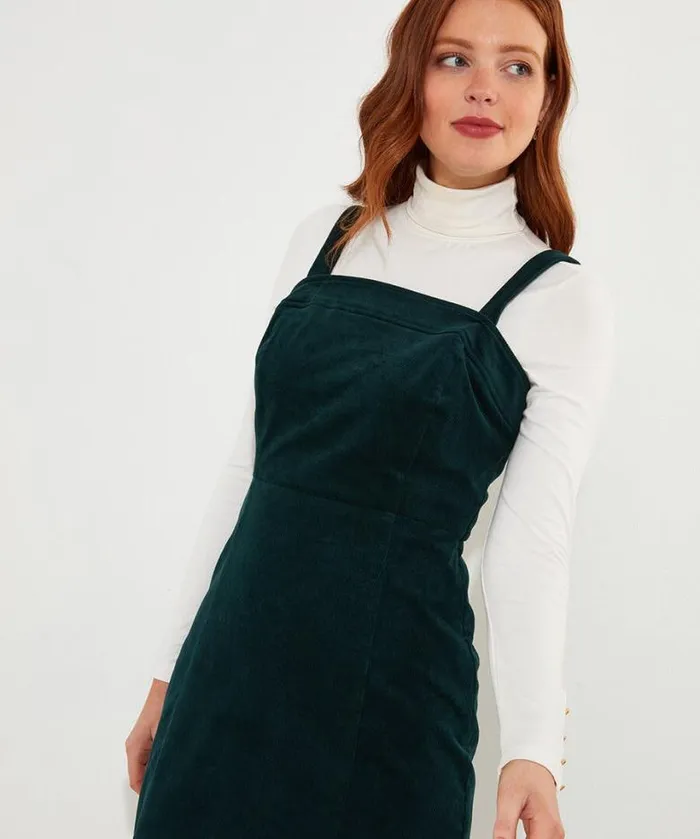 Joe Browns Dresses Women Jonie Cord Pinafore Green