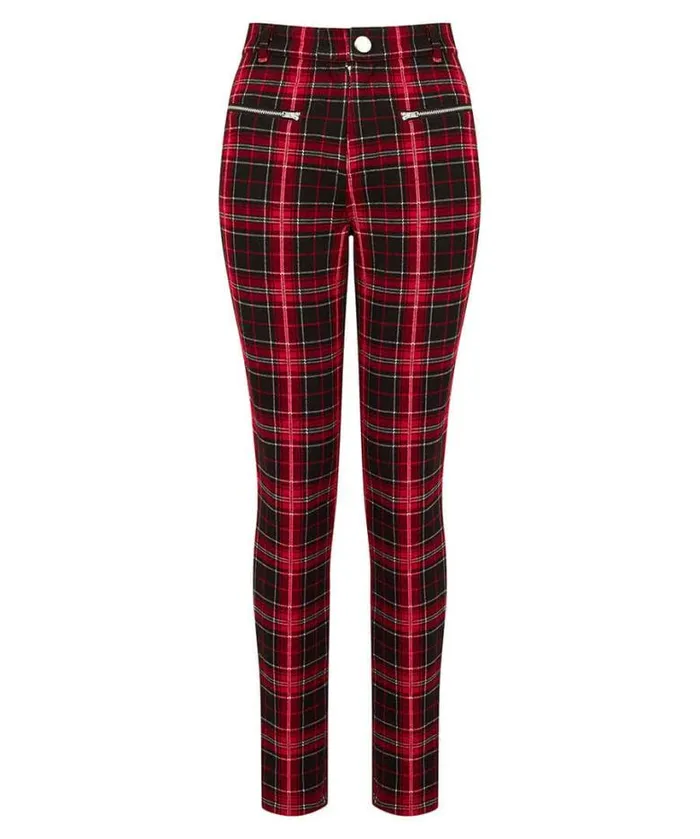 Joe Browns Jeans and Trousers Women Rocker Check Trousers Red Joe Browns Jeans and Trousers Women Rocker Check Trousers Red
