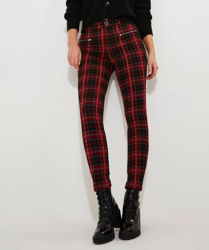 Joe Browns Jeans and Trousers Women Rocker Check Trousers Red Joe Browns Jeans and Trousers Women Rocker Check Trousers Red