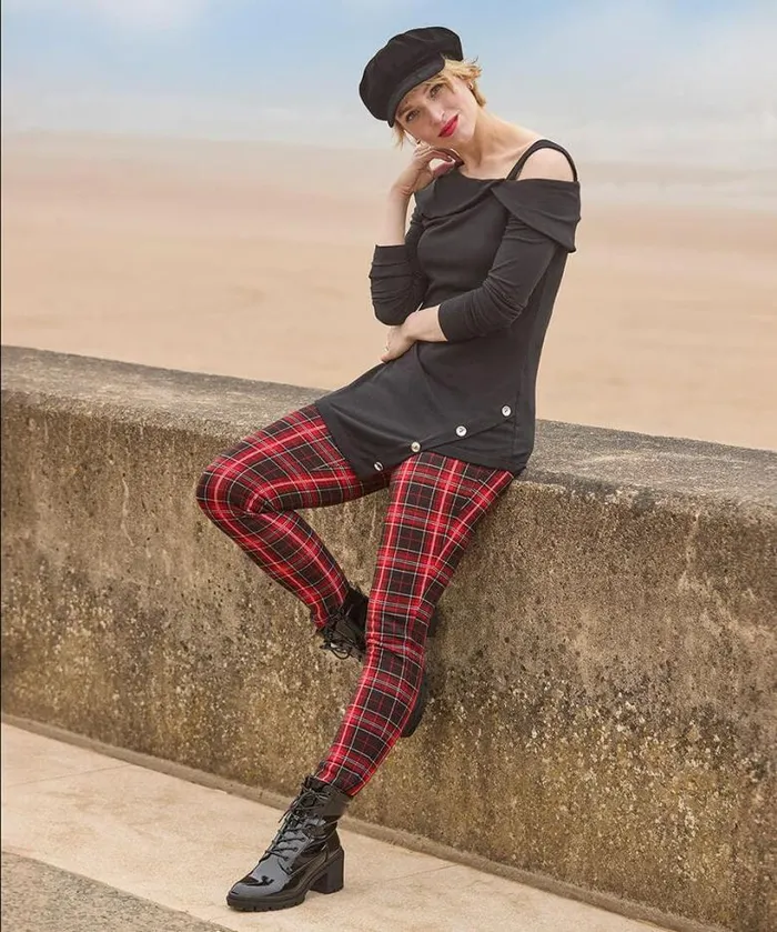 Joe Browns Jeans and Trousers Women Rocker Check Trousers Red Joe Browns Jeans and Trousers Women Rocker Check Trousers Red