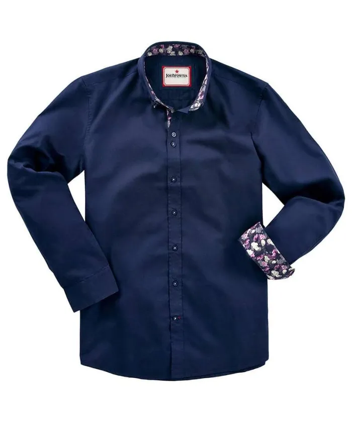 Joe Browns Shirts Men Dapper Double Collar Shirt Navy Joe Browns Shirts Men Dapper Double Collar Shirt Navy