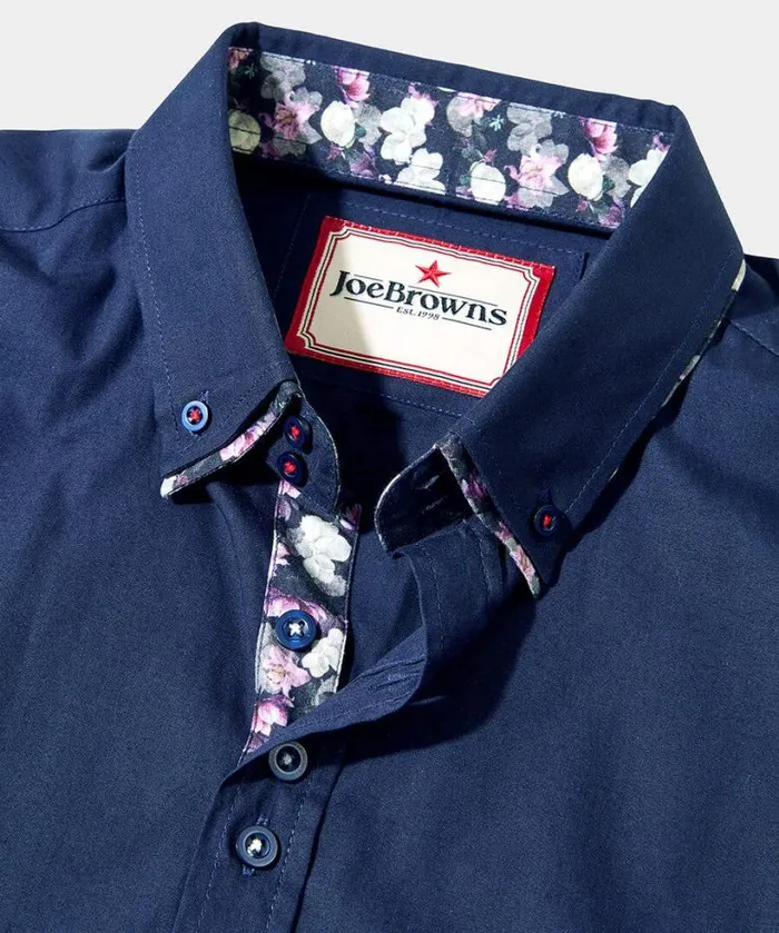 Joe Browns Shirts Men Dapper Double Collar Shirt Navy Joe Browns Shirts Men Dapper Double Collar Shirt Navy