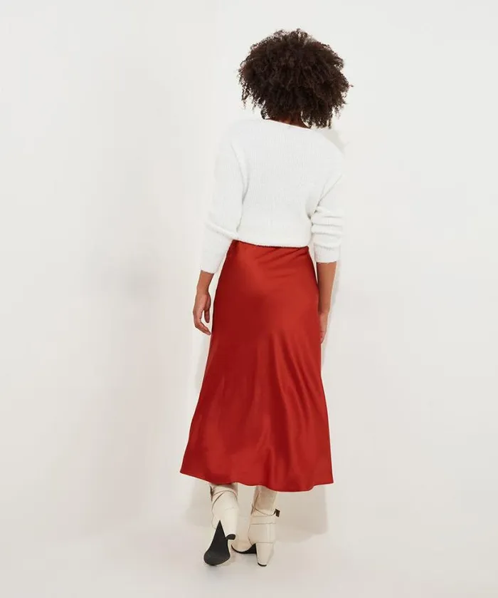 Joe Browns Skirts Women Autumn Days Satin Skirt Rust