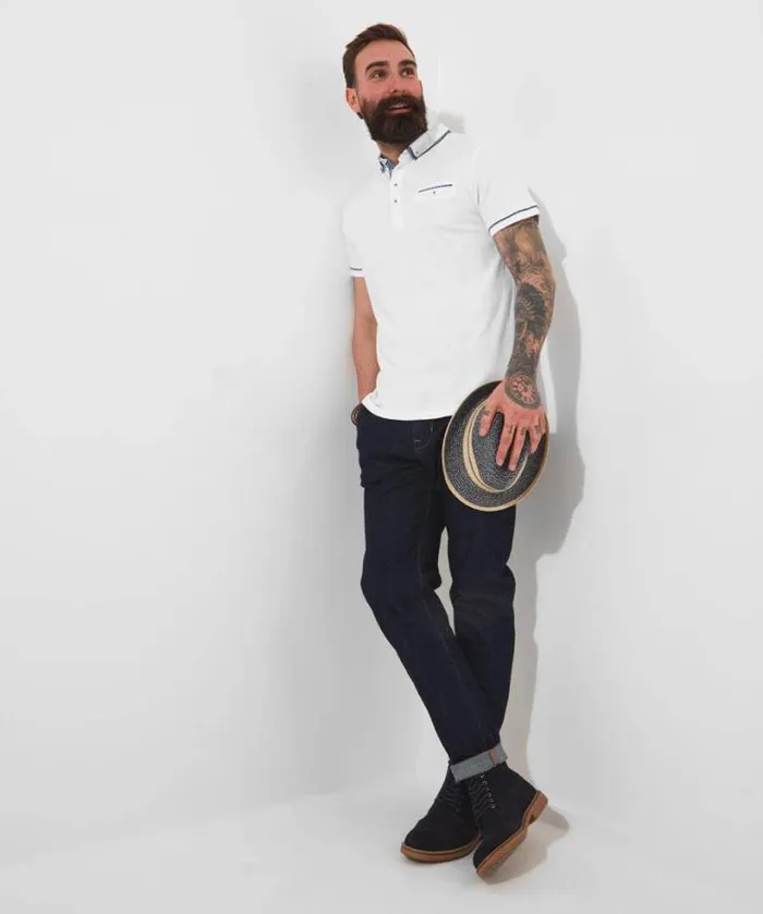 Joe Browns TShirts and Tops Men Superb Smart Polo White Joe Browns TShirts and Tops Men Superb Smart Polo White
