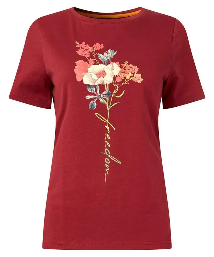 Joe Browns Tops Tunics and Blouses Women Autumn Florals TShirt Berry Joe Browns Tops Tunics and Blouses Women Autumn Florals TShirt Berry