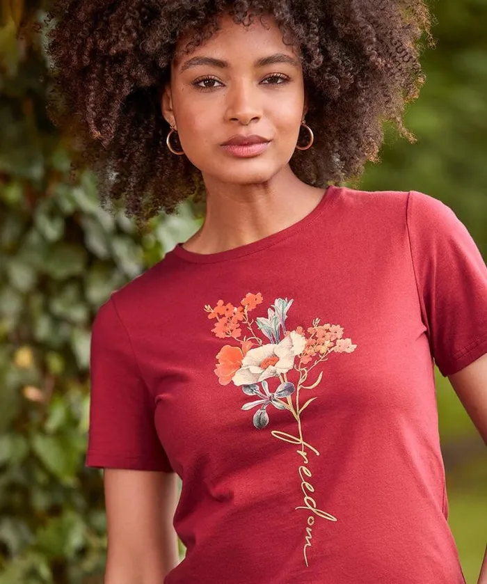 Joe Browns Tops Tunics and Blouses Women Autumn Florals TShirt Berry Joe Browns Tops Tunics and Blouses Women Autumn Florals TShirt Berry