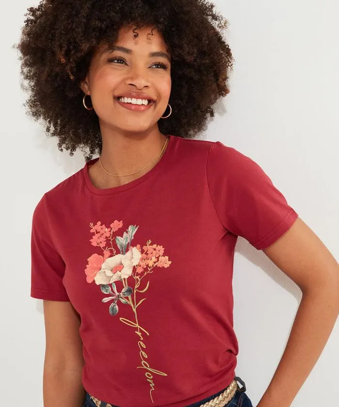 Joe Browns Tops Tunics and Blouses Women Autumn Florals TShirt Berry Joe Browns Tops Tunics and Blouses Women Autumn Florals TShirt Berry