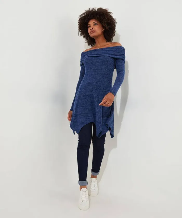 Joe Browns Tops Tunics and Blouses Women Maisie Jersey Bardot Tunic Blue Joe Browns Tops Tunics and Blouses Women Maisie Jersey Bardot Tunic Blue