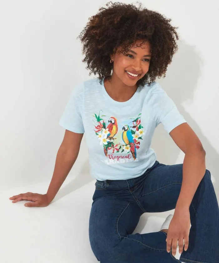 Joe Browns Tops Tunics and Blouses Women Tropical Paradise Tee Blue