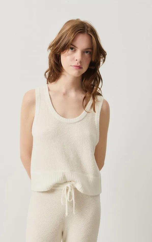 Jumper Blimy Ecru Women American Vintage Jumpers and Cardigans