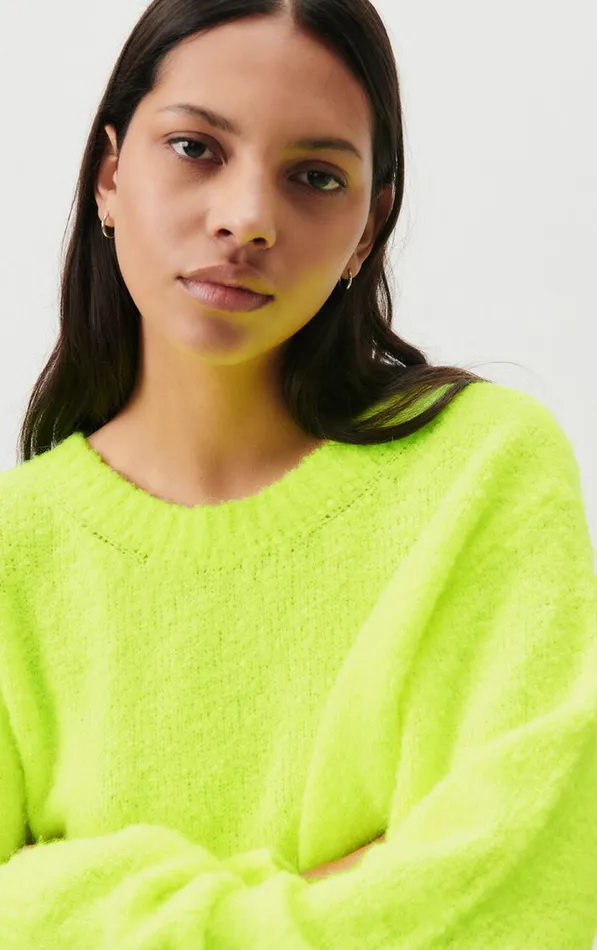 Jumper Cikoya Neon Yellow Women American Vintage Jumpers and Cardigans Jumper Cikoya Neon Yellow Women American Vintage Jumpers and Cardigans
