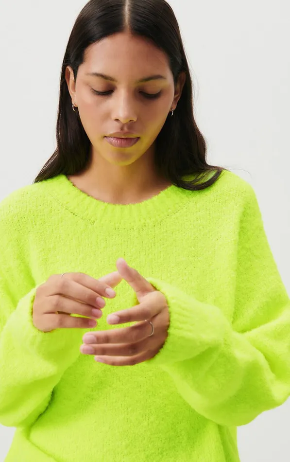 Jumper Cikoya Neon Yellow Women American Vintage Jumpers and Cardigans Jumper Cikoya Neon Yellow Women American Vintage Jumpers and Cardigans