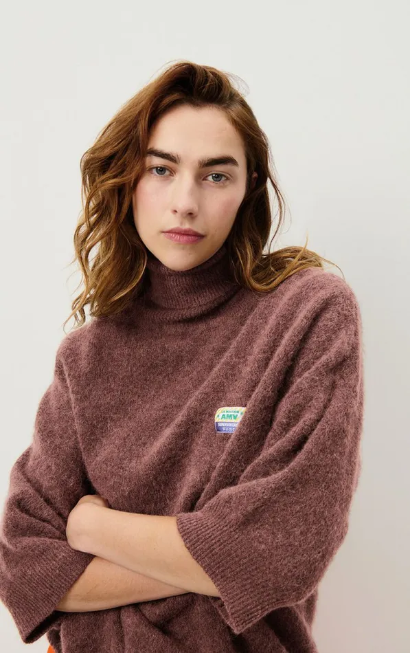Jumper Vitow Choco Black Melange Women American Vintage Jumpers and Cardigans Jumper Vitow Choco Black Melange Women American Vintage Jumpers and Cardigans