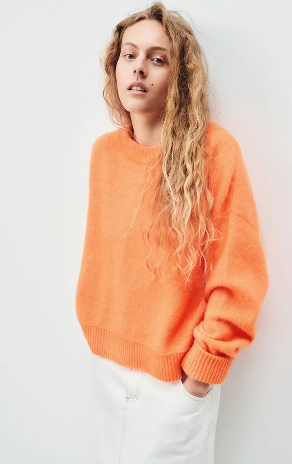 Jumper Vitow Fluorescent Carrot Melange Women American Vintage Jumpers and Cardigans Jumper Vitow Fluorescent Carrot Melange Women American Vintage Jumpers and Cardigans