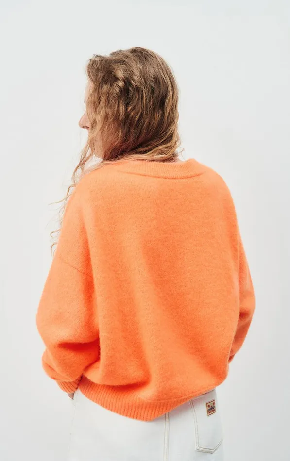 Jumper Vitow Fluorescent Carrot Melange Women American Vintage Jumpers and Cardigans