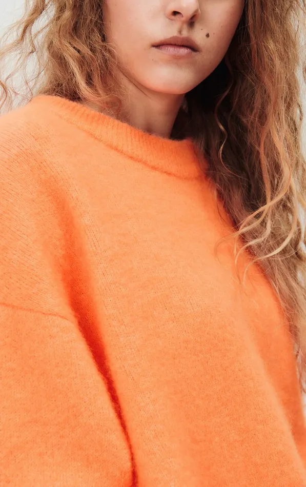 Jumper Vitow Fluorescent Carrot Melange Women American Vintage Jumpers and Cardigans