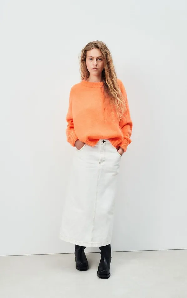 Jumper Vitow Fluorescent Carrot Melange Women American Vintage Jumpers and Cardigans