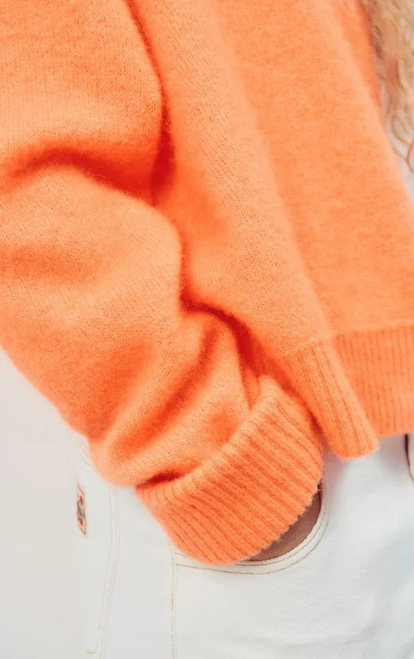 Jumper Vitow Fluorescent Carrot Melange Women American Vintage Jumpers and Cardigans